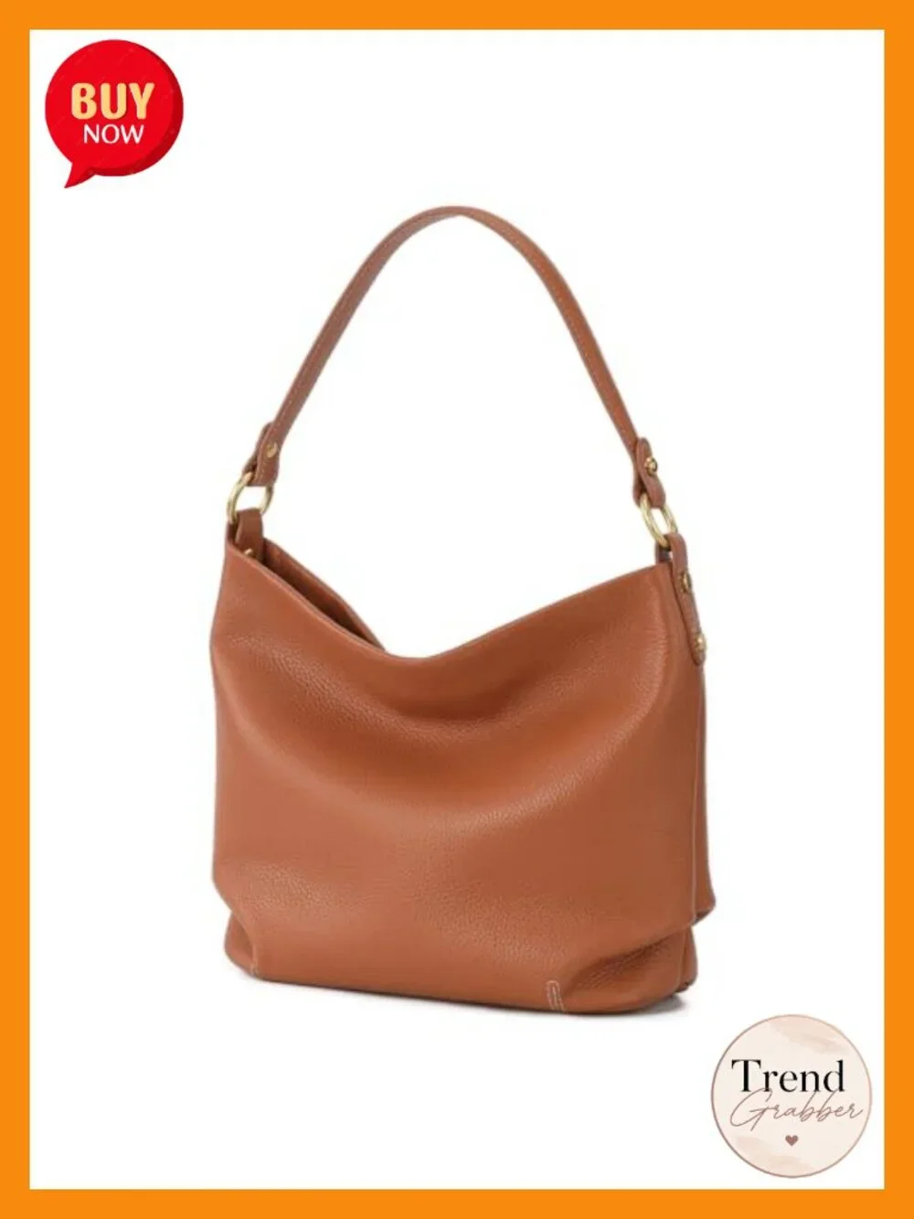 Top Grain Leather Hobo Bag for Women, Shoulder Crossbody Purse